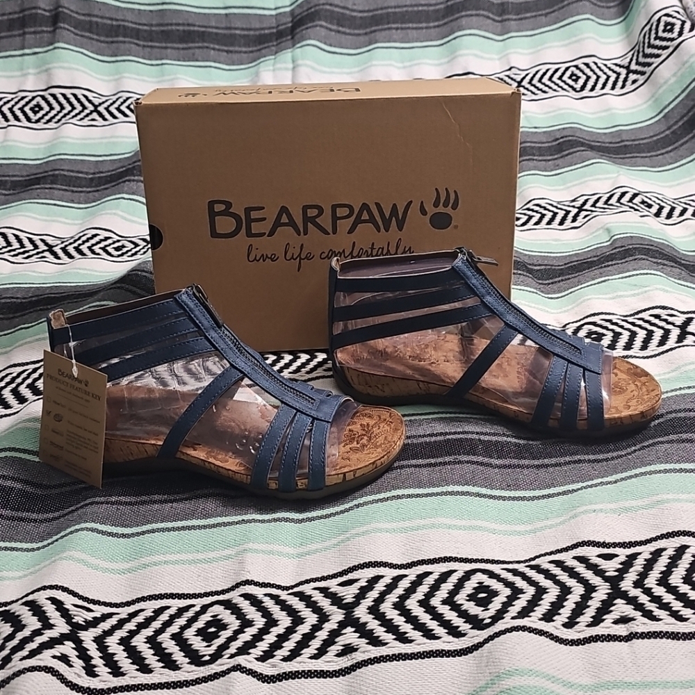 Bearpaw Layla II Women's Strappy Sandals - 2669WX Blue - 9 Wide NEW in Box‎